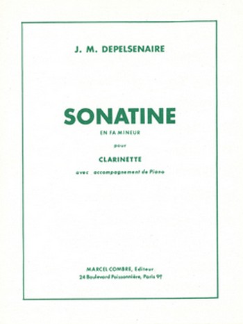 DEPELSENAIRE Jean-Marie&nbsp;&nbsp;Sonatine fa min.&nbsp;&nbsp;clarinette sib ou saxophone mib et piano Partition
