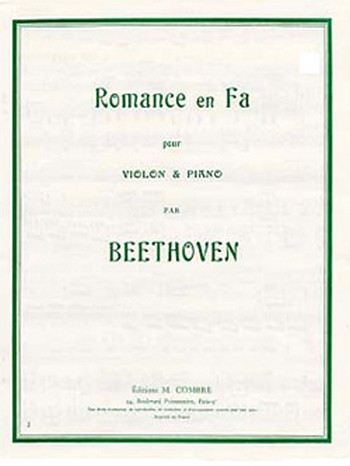 BEETHOVEN Ludwig van&nbsp;&nbsp;Romance en fa Op.50&nbsp;&nbsp;violon et piano Partition