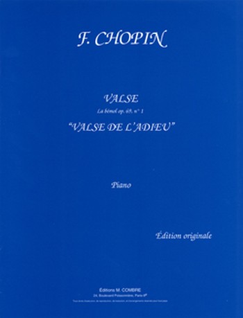 CHOPIN Frédéric&nbsp;&nbsp;Valse Op.69 n°1 L'Adieu&nbsp;&nbsp;piano Partition