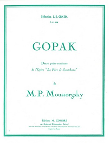 MOUSSORGSKY Modeste&nbsp;&nbsp;Gopak extr. de La Foire de Sorotchintsky&nbsp;&nbsp;piano Partition