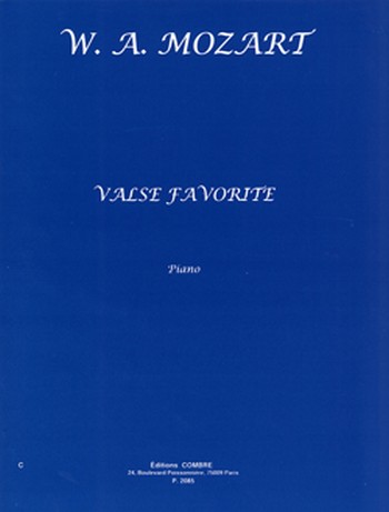 MOZART Wolfgang Amadeus&nbsp;&nbsp;Valse favorite&nbsp;&nbsp;piano Partition
