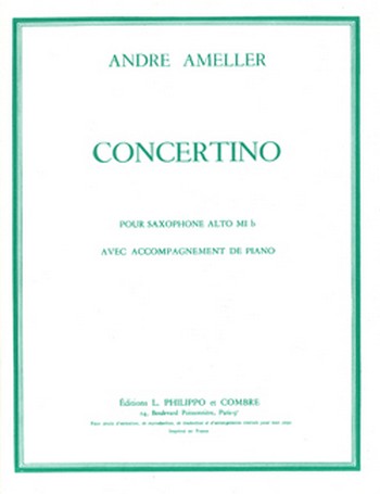 Concertino pour saxophone alto op.125  pour saxophone alto et piano   