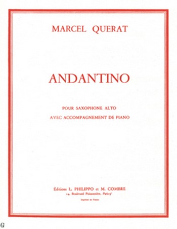 Andantino&nbsp;&nbsp;pour saxophone alto et piano&nbsp;&nbsp;