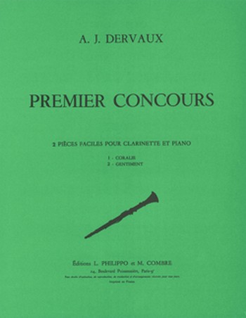 DERVAUX André-Jean&nbsp;&nbsp;Premier concours (Coralie - Gentiment)&nbsp;&nbsp;clarinette et piano Partition
