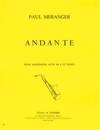 MERANGER Paul&nbsp;&nbsp;Andante&nbsp;&nbsp;saxophone et piano Partition