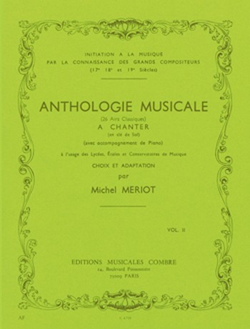 MERIOT Michel&nbsp;&nbsp;Anthologie musicale Vol.2 (26 airs classiques)&nbsp;&nbsp;formation musicale Partition