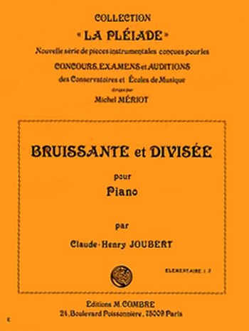JOUBERT Claude-Henry&nbsp;&nbsp;Bruissante et divisée&nbsp;&nbsp;piano Partition