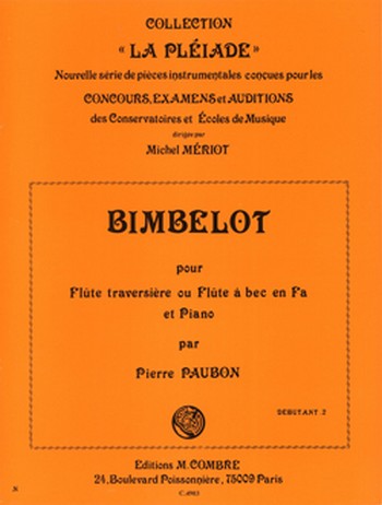 PAUBON Pierre&nbsp;&nbsp;Bimbelot&nbsp;&nbsp;flûte ou flûte à bec en fa et piano Partition