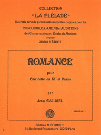 CALMEL Jean&nbsp;&nbsp;Romance&nbsp;&nbsp;clarinette et piano Partition