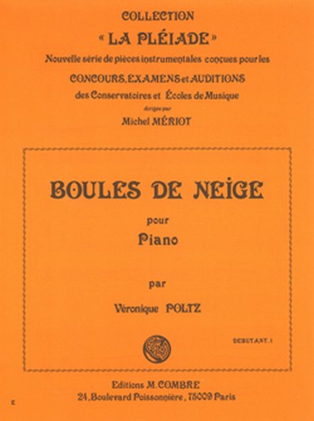 POLTZ Véronique&nbsp;&nbsp;Boules de neige&nbsp;&nbsp;piano Partition
