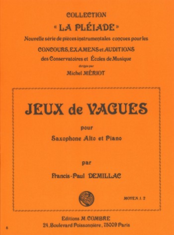 DEMILLAC Francis-Paul&nbsp;&nbsp;Jeux de vagues&nbsp;&nbsp;saxophone et piano Partition