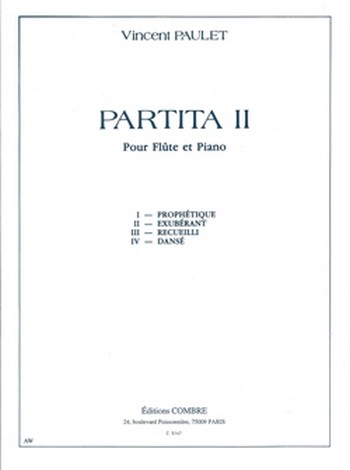 PAULET Vincent&nbsp;&nbsp;Partita II&nbsp;&nbsp;flûte et piano Partition