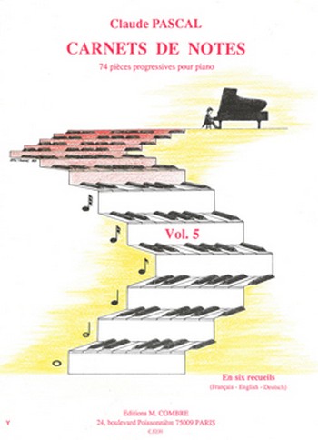 PASCAL Claude&nbsp;&nbsp;Carnets de notes Vol.5&nbsp;&nbsp;piano Partition