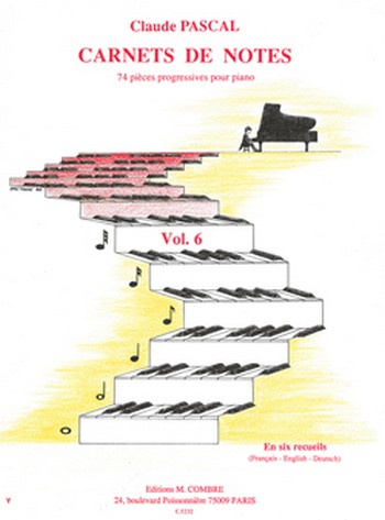 PASCAL Claude&nbsp;&nbsp;Carnets de notes Vol.6&nbsp;&nbsp;piano Partition