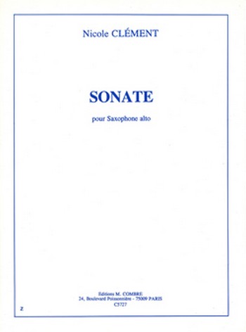 CLEMENT Nicole&nbsp;&nbsp;Sonate&nbsp;&nbsp;saxophone alto Partition