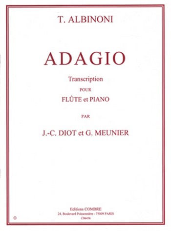 ALBINONI Tomaso&nbsp;&nbsp;Adagio&nbsp;&nbsp;flûte et piano Partition