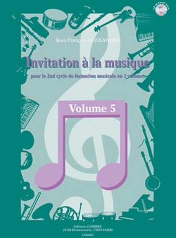 ALEXANDRE Jean François&nbsp;&nbsp;Invitation à la musique Vol.5&nbsp;&nbsp;formation musicale Partition + CD