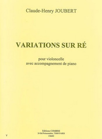 Variations sur ré  pour violoncelle et accompagnement de piano   