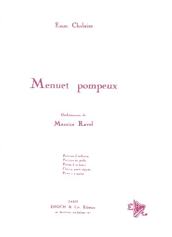 Menuet pompeux  pour orchestre  partition de poche
