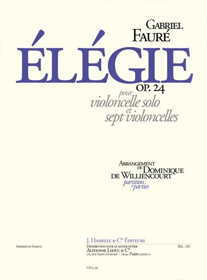 Elegie op.24 pour violoncelle&nbsp;&nbsp;solo et 7 violoncelles,&nbsp;&nbsp;partition+parties