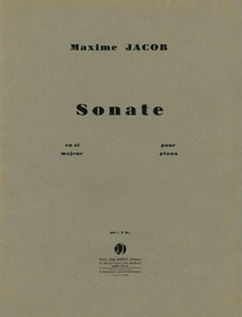 JACOB Maxime Sonate en si majeur&nbsp;&nbsp;piano&nbsp;&nbsp;Partition