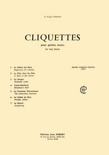 CLIQUET-PLEYEL Henri Cliquettes pour petites mains  piano  Partition