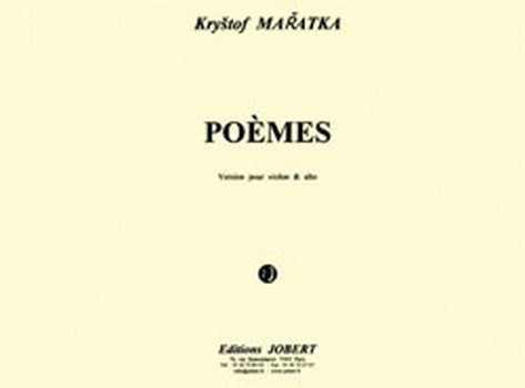 MARATKA Krystof Poèmes&nbsp;&nbsp;violon et alto&nbsp;&nbsp;Partition