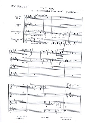 Sirènes&nbsp;&nbsp;pour choeur de femmes et orchestre&nbsp;&nbsp;partition choeur de femmes