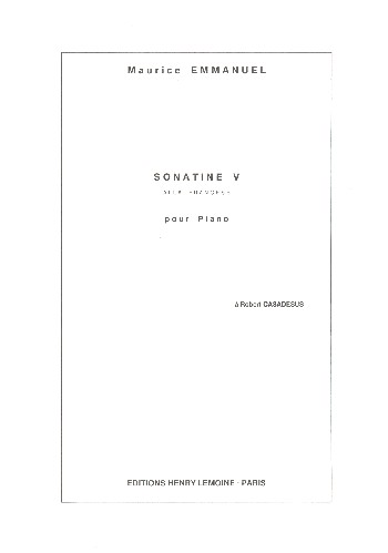 Sonatine no.5  pour piano  