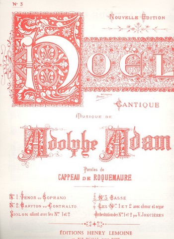 Noël&nbsp;&nbsp;pour basse et piano&nbsp;&nbsp;partition