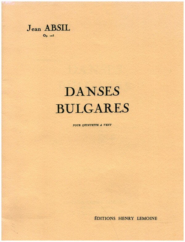Danses Bulgares op.103  pour quintette d'instruments à vent  partition et parties