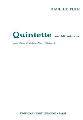 Quintette en mi mineur&nbsp;&nbsp;pour 2 violons, alto, violoncelle et piano&nbsp;&nbsp;partition et parties