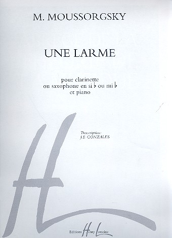 Une Larme pour clarinette&nbsp;&nbsp;ou saxophone en sib ou mib et piano&nbsp;&nbsp;