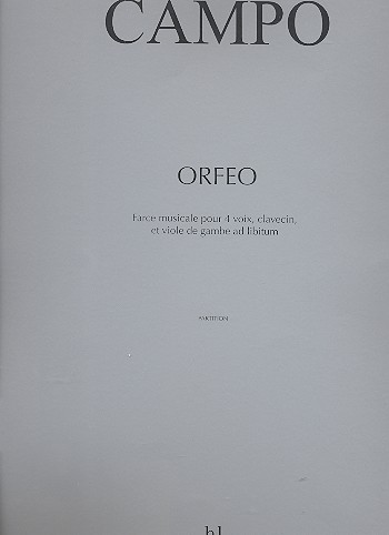 Orfeo  pour 4 voix , clavecin et viole de gambe ad lib  partition