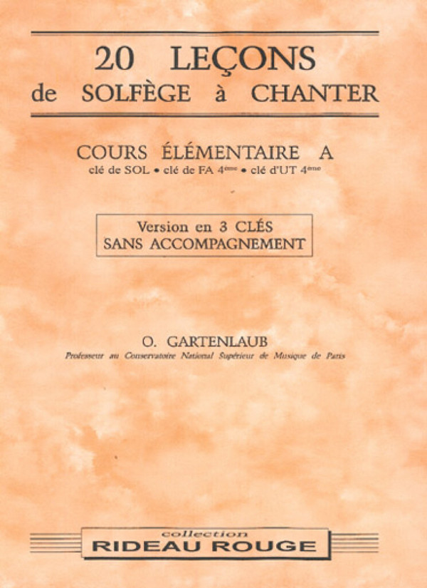 Odette Gartenlaub, 20 leçons de solfège à chanter : Elémentaire A&nbsp;&nbsp;Solfège&nbsp;&nbsp;Buch