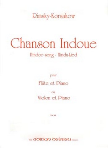 RIMSKY-KORSAKOV Nicolaï Sadko Chanson hindoue&nbsp;&nbsp;violon ou flûte et piano&nbsp;&nbsp;Partition