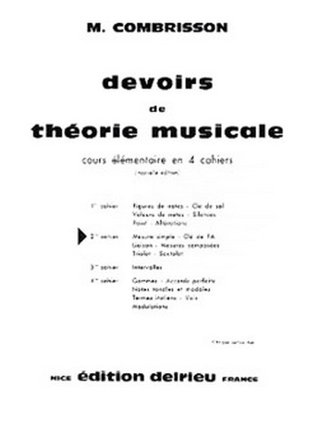 COMBRISSON M. Devoirs de théorie Vol.2&nbsp;&nbsp;théorie musicale&nbsp;&nbsp;Partition