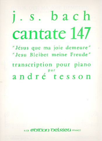 Jésus que ma joie demeure &nbsp;&nbsp;pour piano&nbsp;&nbsp;