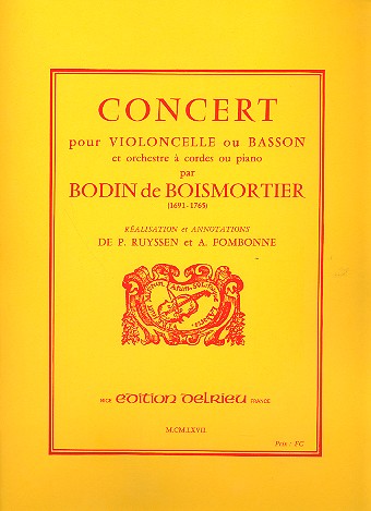 Concert re majeur pour violoncelle ou  basson et piano  