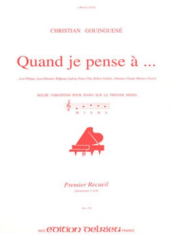 GOUINGUENE Christian Quand je pense à... Vol.1&nbsp;&nbsp;piano&nbsp;&nbsp;Partition