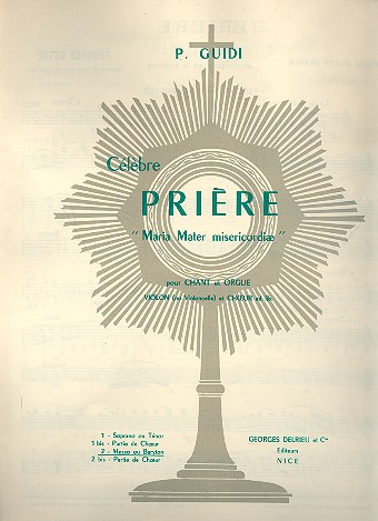 Prière no.2 pour mezzo-soprano ou&nbsp;&nbsp;baryton et piano&nbsp;&nbsp;