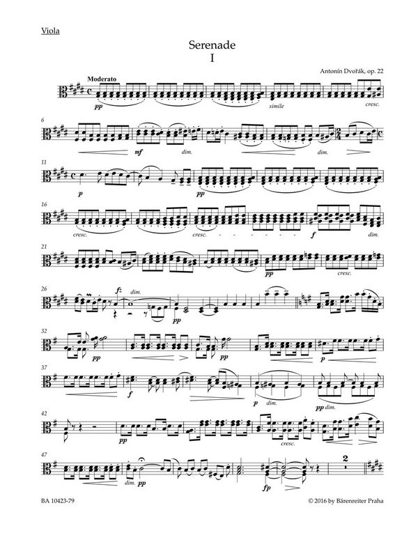 Serenade E-Dur op.22&nbsp;&nbsp;für Streichorchester&nbsp;&nbsp;Viola
