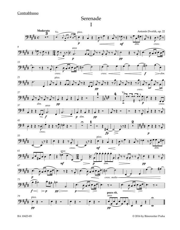 Serenade E-Dur op.22&nbsp;&nbsp;für Streichorchester&nbsp;&nbsp;Kontrabass