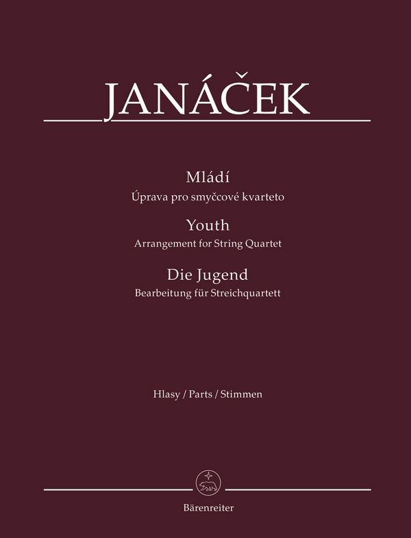 Janácek, Leos, Youth (Arrangement for String Quartet)&nbsp;&nbsp;V1/V2/Va/Vc&nbsp;&nbsp;Set of Parts