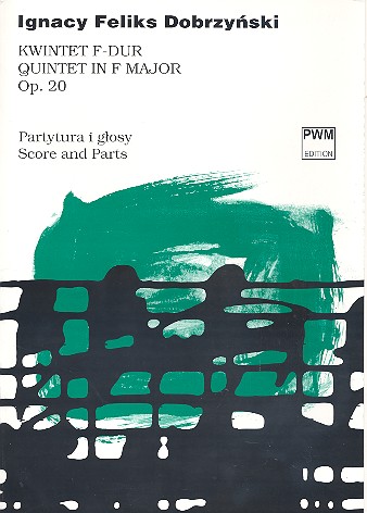 Quintett F-Dur op.20 für 2 Violinen,&nbsp;&nbsp;Viola und 2 Violoncelli&nbsp;&nbsp;Studienpartitur und Stimmen