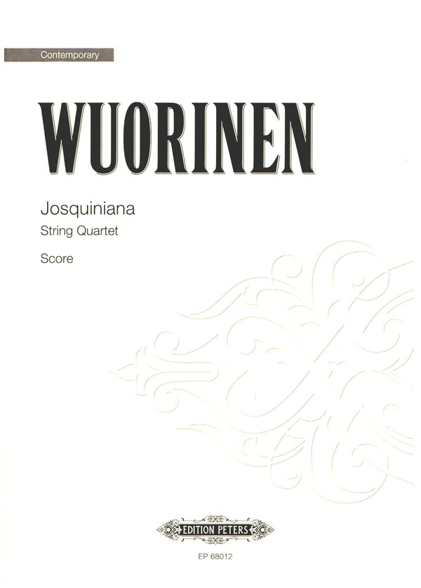 Josquiniana&nbsp;&nbsp;for string quartet&nbsp;&nbsp;score and parts