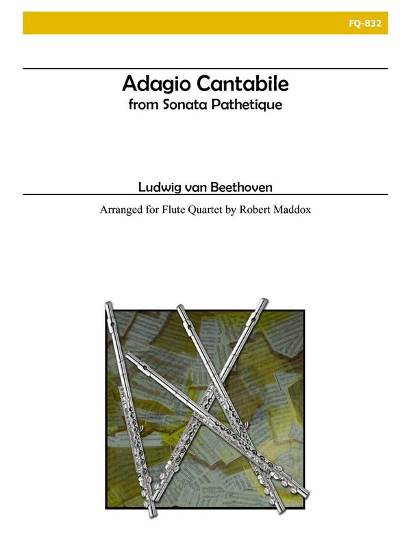Adagio Cantabile from 'Sonata Pathetique' &nbsp;&nbsp;for 4 flutes&nbsp;&nbsp;score and parts