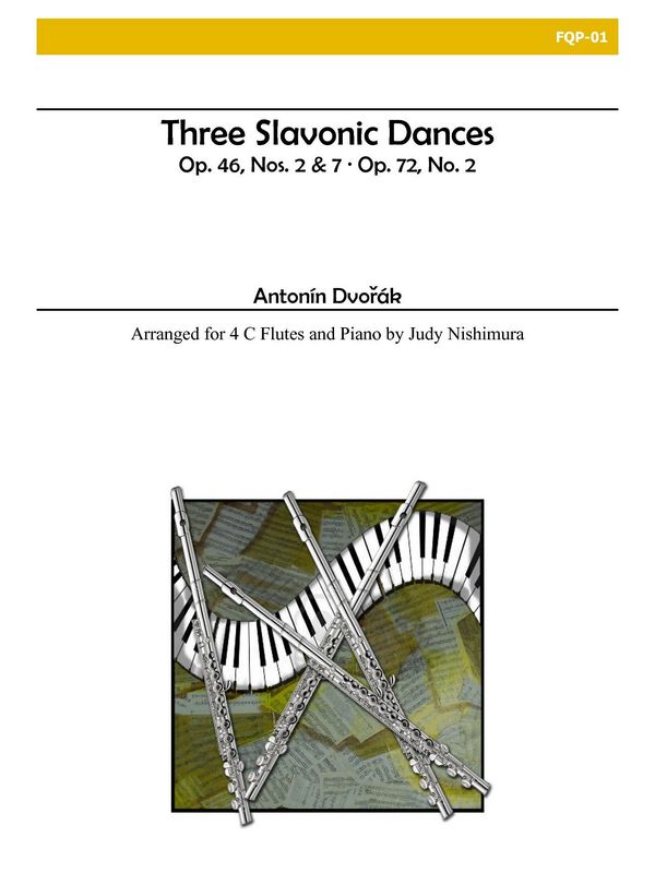 3 slavonic Dances  for 4 flutes and piano  score and parts