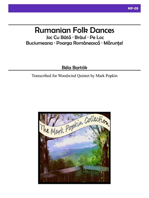 Rumanian Folk Dances&nbsp;&nbsp;for flute (and piccolo), oboe, clarinet, horn (F) and bassoon&nbsp;&nbsp;score and parts