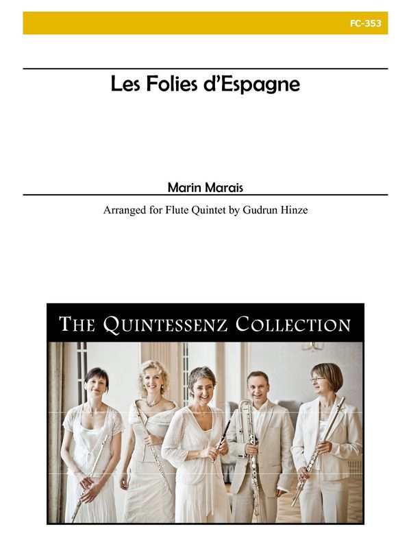 Les Folies d'Espagne  for 3 flutes, alto flute and bass flute  score and parts